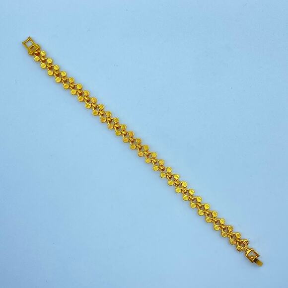 NWOT Elegant Cubic Zirconia Yellow Gold Tone Linked Chain Tennis Bracelet - Picture 9 of 14